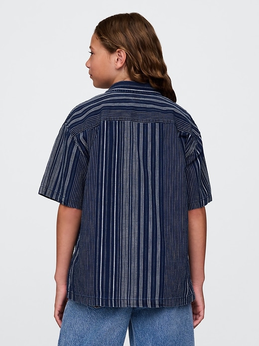 Image number 3 showing, Kids Relaxed Indigo Stripe Shirt