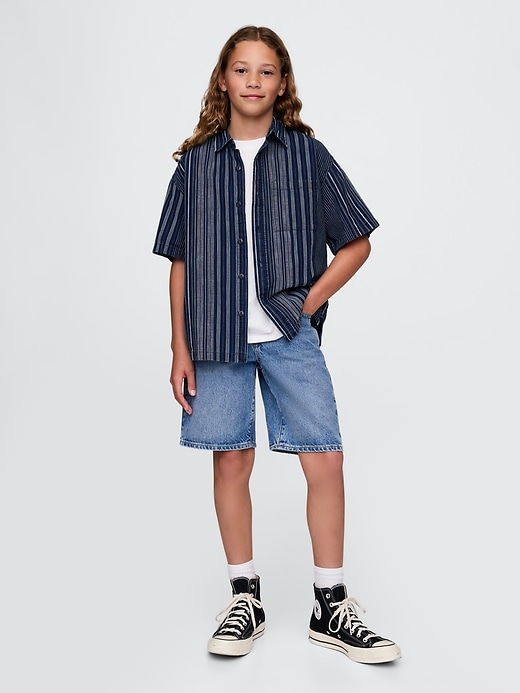 Image number 4 showing, Kids Relaxed Indigo Stripe Shirt