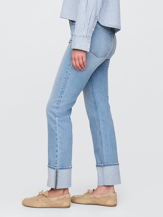 Image number 3 showing, High Rise Cuffed '90s Straight Jeans