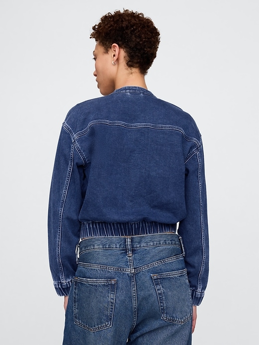 Image number 3 showing, Knit Denim Bomber Jacket