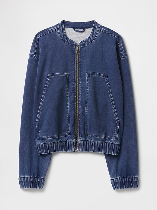 Image number 5 showing, Knit Denim Bomber Jacket