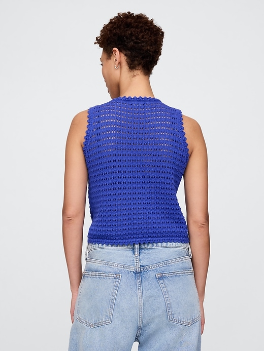 Image number 3 showing, 100% Cotton Crochet Tank Top