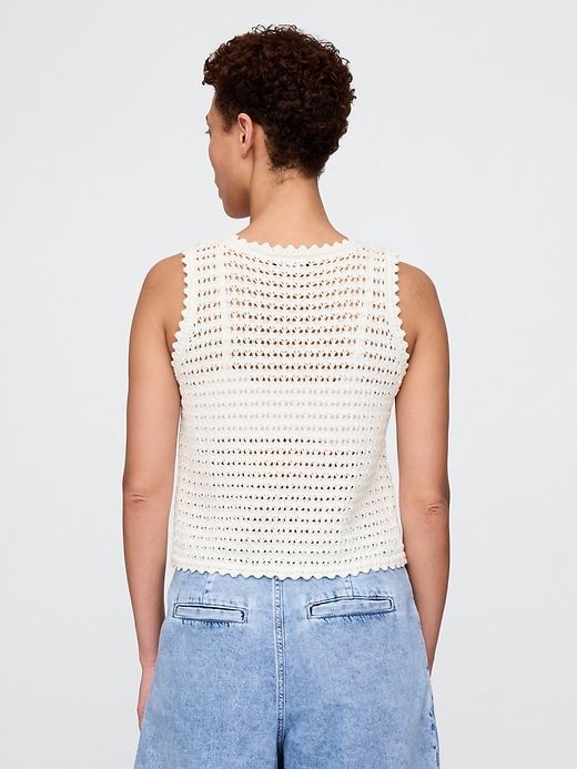 Image number 3 showing, 100% Cotton Crochet Tank Top