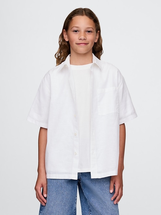 Image number 1 showing, Kids Linen-Cotton Relaxed Shirt