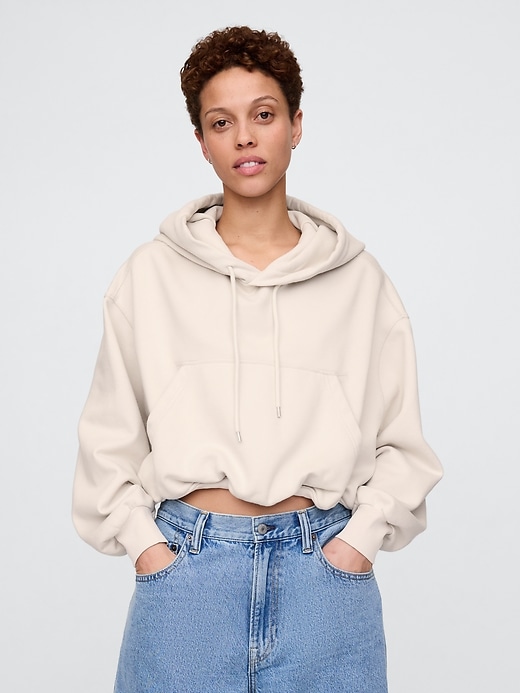 Image number 1 showing, Heavyweight French Terry Cropped Bubble Hoodie