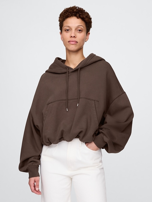 Image number 1 showing, Heavyweight French Terry Cropped Bubble Hoodie