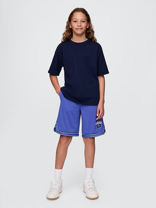 Image number 1 showing, GapFit Kids Mesh Pull-On Shorts