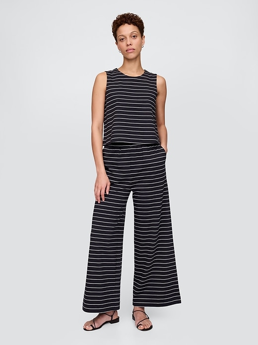 Image number 1 showing, Organic Cotton Heavyweight Cropped Wide-Leg Pants