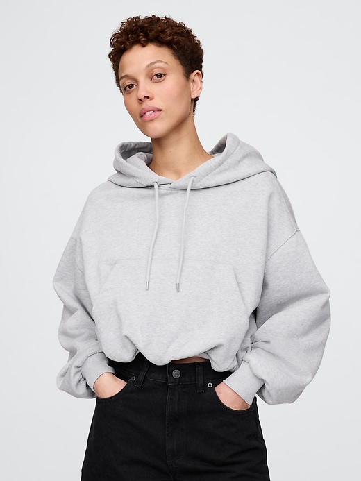 Image number 1 showing, Heavyweight French Terry Cropped Bubble Hoodie