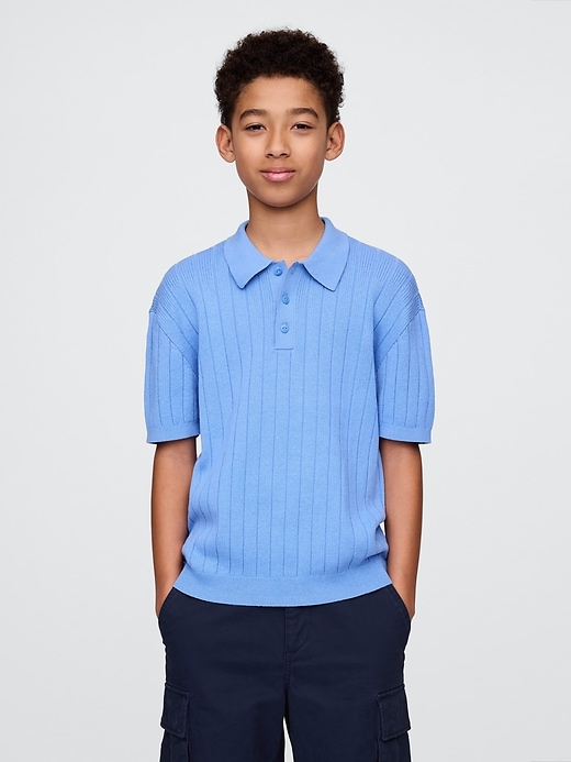 Image number 1 showing, Kids Rib Sweater Polo Shirt