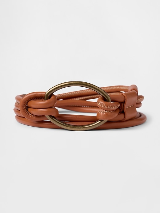 Image number 1 showing, Vegan Leather Tie Belt