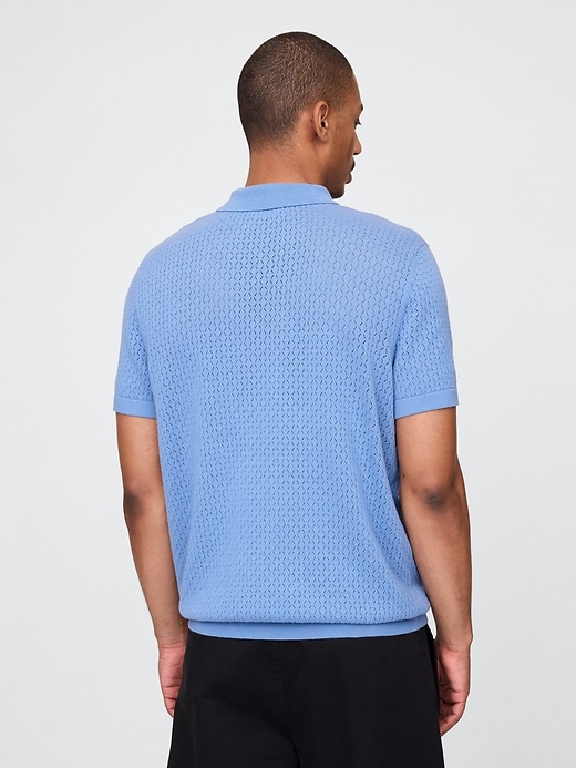 Image number 3 showing, Crochet Polo Shirt