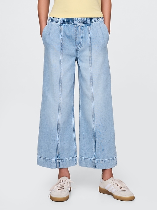 Image number 3 showing, Kids High Rise Stride Wide-Leg Ankle Jeans