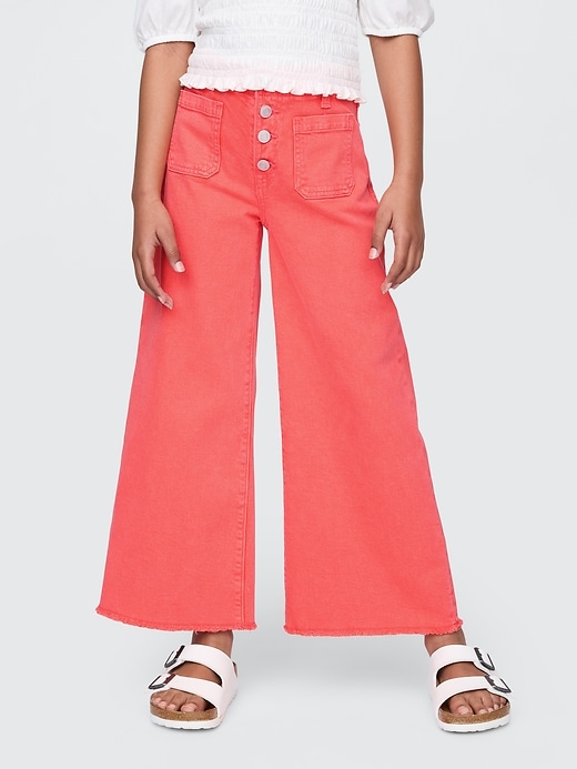 Image number 3 showing, Kids High Rise Stride Wide-Leg Ankle Jeans