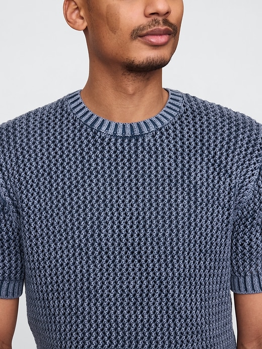 Image number 4 showing, Crochet Mesh Crewneck T-Shirt