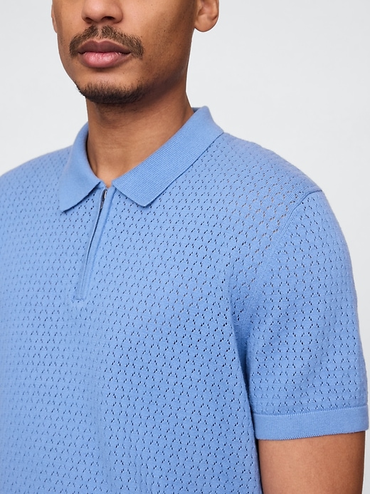 Image number 4 showing, Crochet Polo Shirt