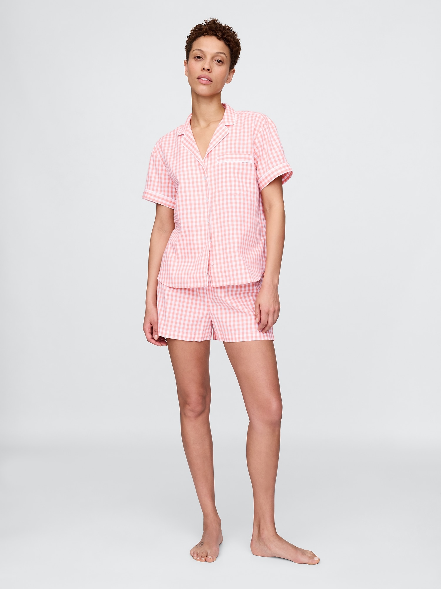 Poplin PJ Boxer Shorts - Pink