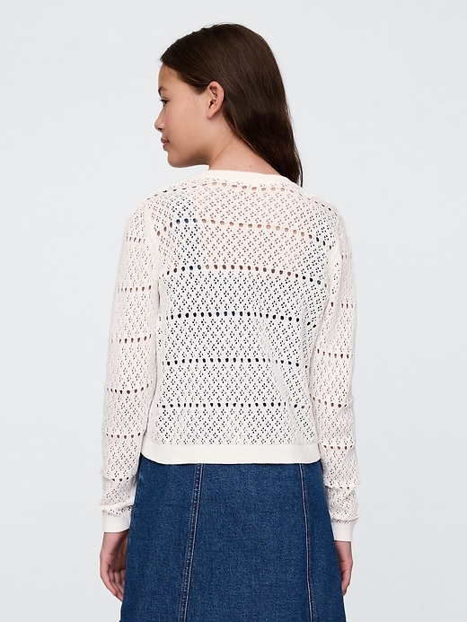 Image number 3 showing, Girls Pointelle Cardigan