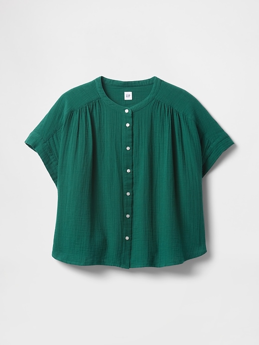 Image number 5 showing, Crinkle Gauze Dolman Shirt