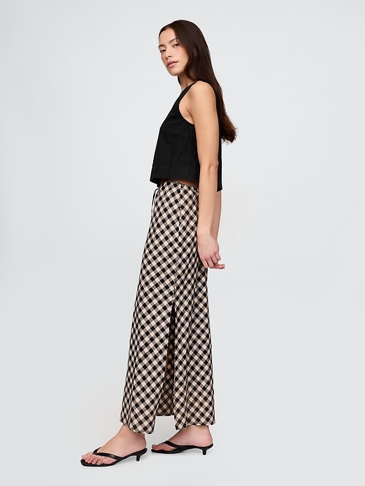 Image number 3 showing, Linen-Blend Midi Skirt