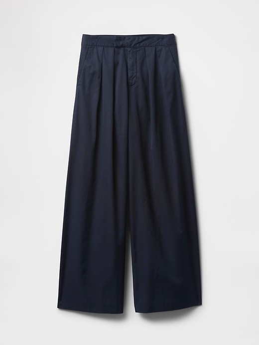 Image number 7 showing, High Rise Twill Pleated Wide-Leg Khakis