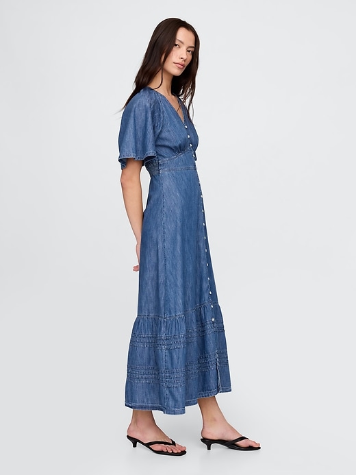 Image number 3 showing, Flutter-Sleeve Tiered Maxi Dress