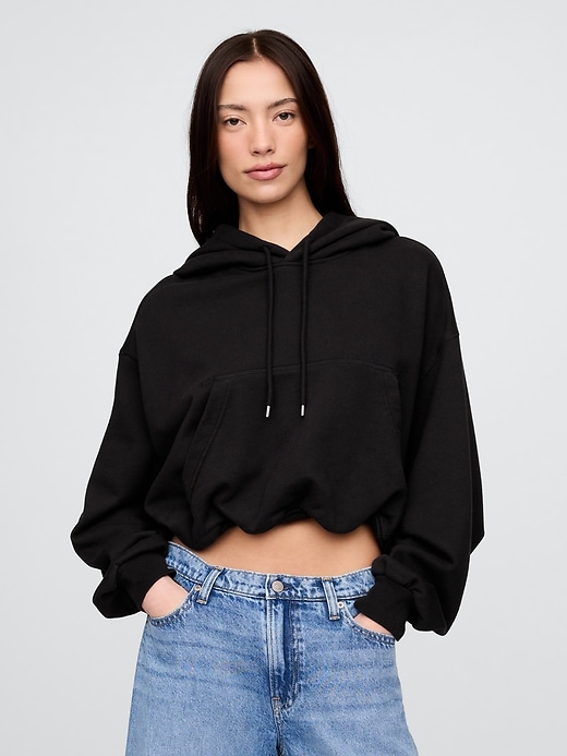 Image number 1 showing, Heavyweight French Terry Cropped Bubble Hoodie