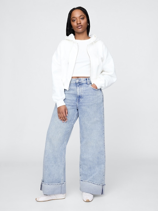 Image number 6 showing, High Rise Stride Cuffed Wide-Leg Jeans