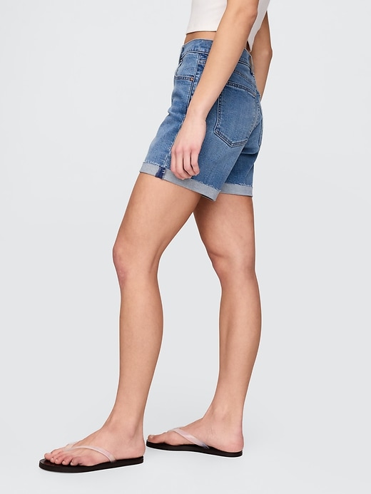 Image number 3 showing, 5" Mid Rise Denim Girlfriend Shorts