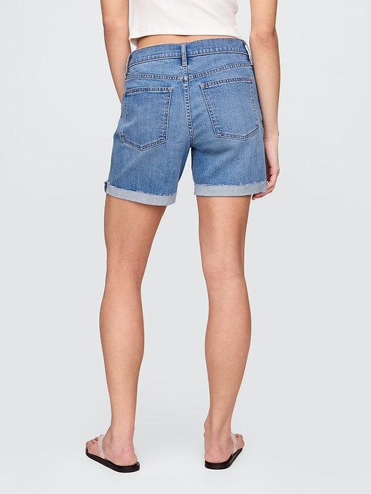 Image number 5 showing, 5" Mid Rise Denim Girlfriend Shorts