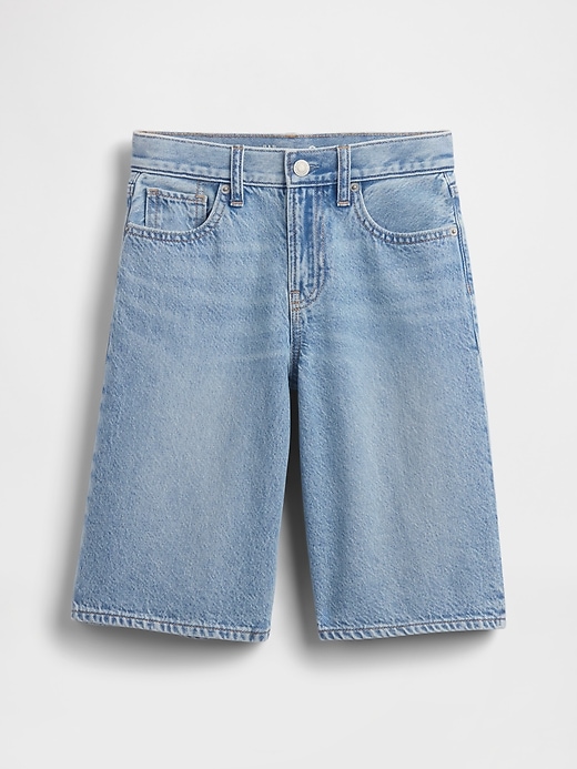 Image number 2 showing, Kids Mid Rise Longline Denim Shorts