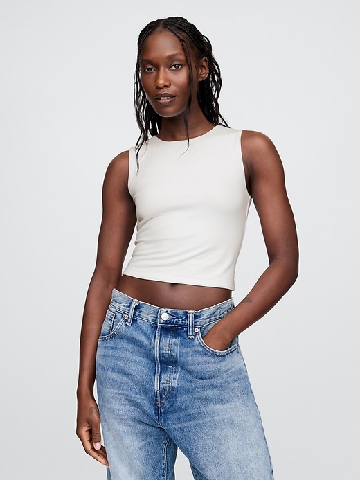 Image number 1 showing, CloseKnit Jersey Cropped Shell Tank Top