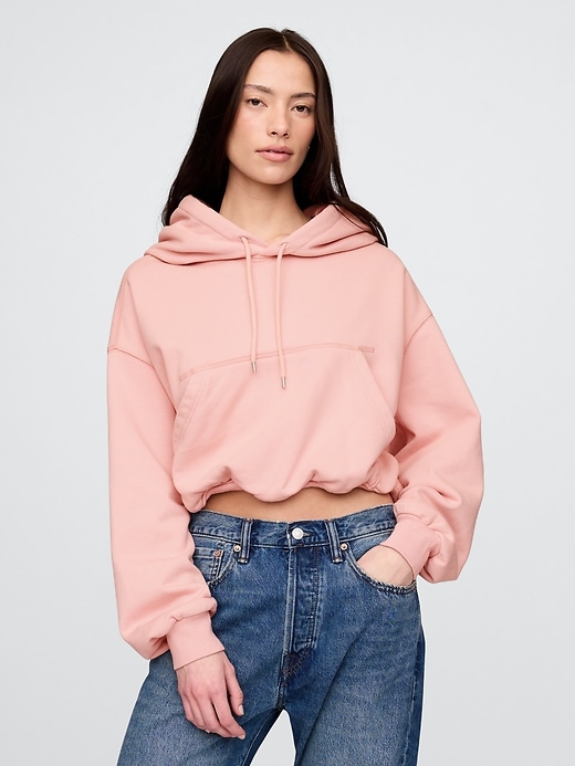 Image number 1 showing, Heavyweight French Terry Cropped Bubble Hoodie