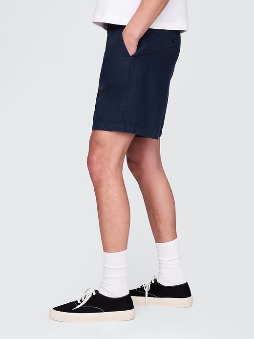 Image number 3 showing, 8" Linen-Cotton Shorts