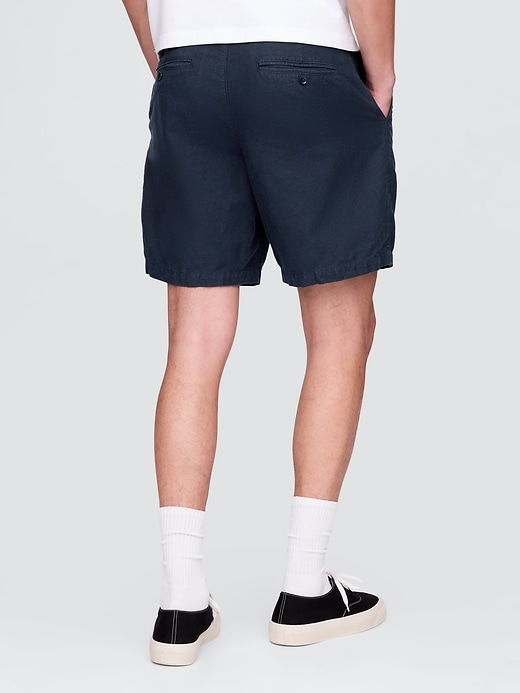 Image number 4 showing, 8" Linen-Cotton Shorts