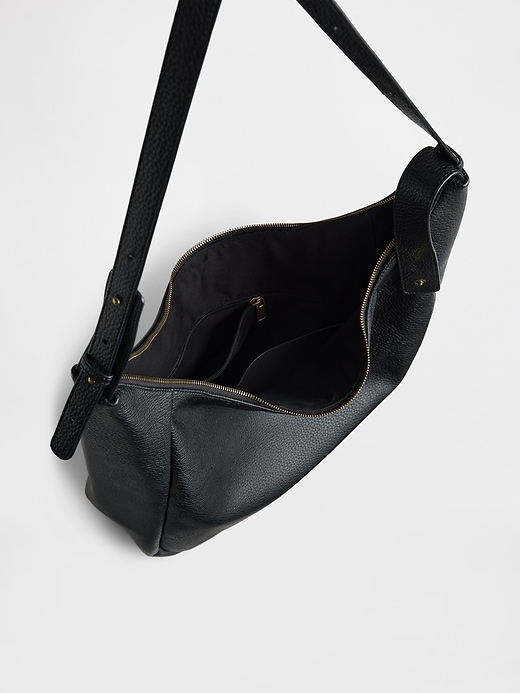 Image number 3 showing, Vegan Pebble Leather Slouchy Bag