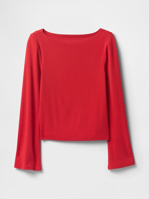 Image number 4 showing, Modern Boatneck Bell-Sleeve T-Shirt