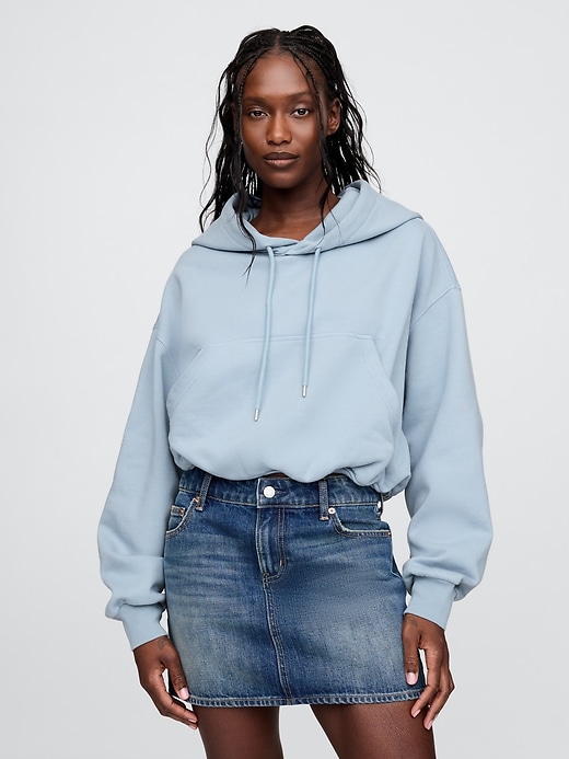 Image number 1 showing, Heavyweight French Terry Cropped Bubble Hoodie