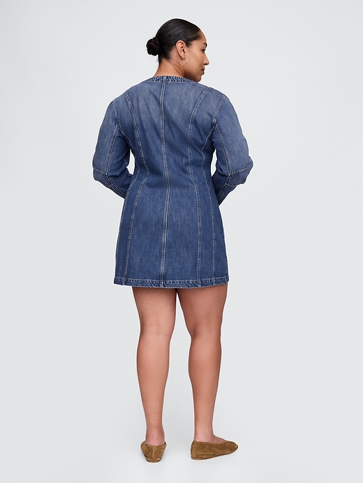 Image number 6 showing, Barrel-Sleeve Denim Mini Dress