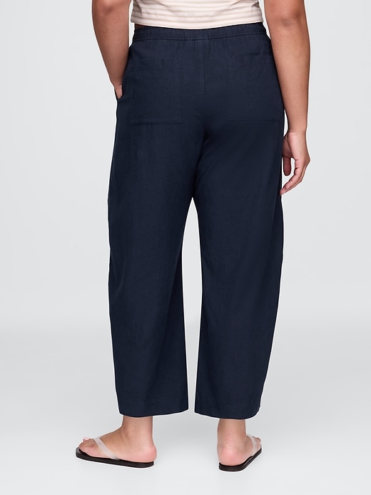 Image number 7 showing, Mid Rise Linen-Blend Easy Barrel Pants