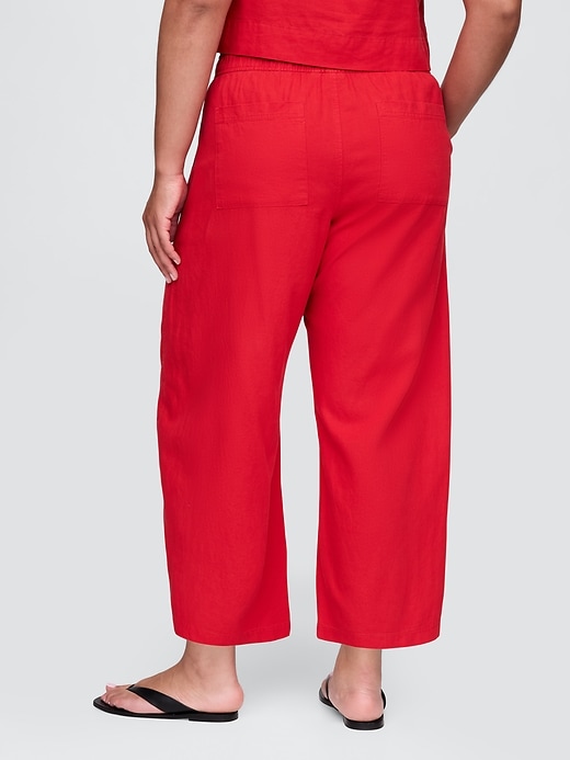 Image number 6 showing, Mid Rise Linen-Blend Easy Barrel Pants