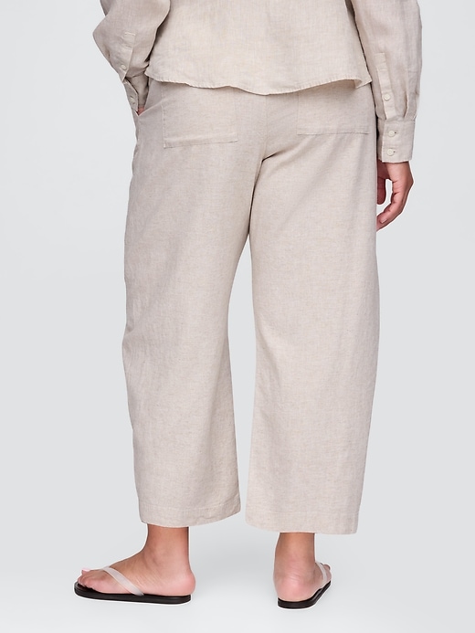 Image number 6 showing, Mid Rise Linen-Blend Easy Barrel Pants