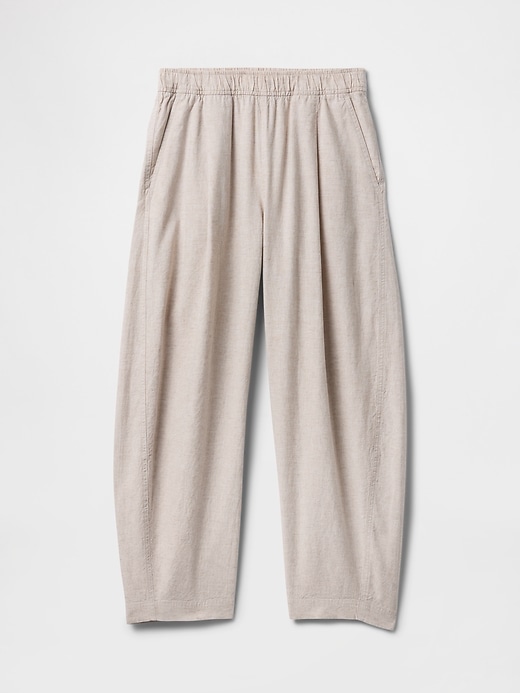 Image number 8 showing, Mid Rise Linen-Blend Easy Barrel Pants