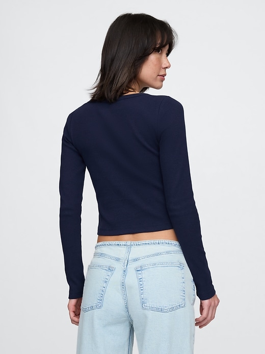 Image number 3 showing, Heavyweight Rib Cropped Boatneck T-Shirt