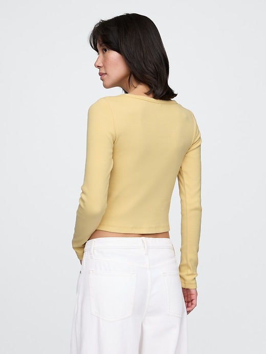 Image number 3 showing, Heavyweight Rib Cropped Boatneck T-Shirt