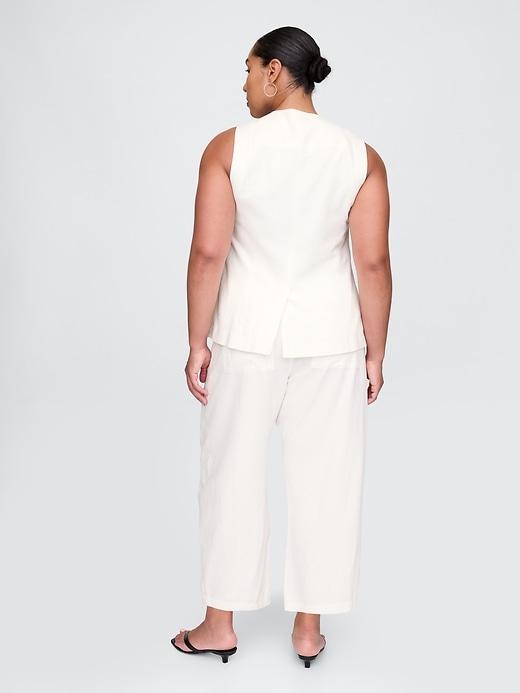 Image number 7 showing, Mid Rise Linen-Blend Easy Barrel Pants