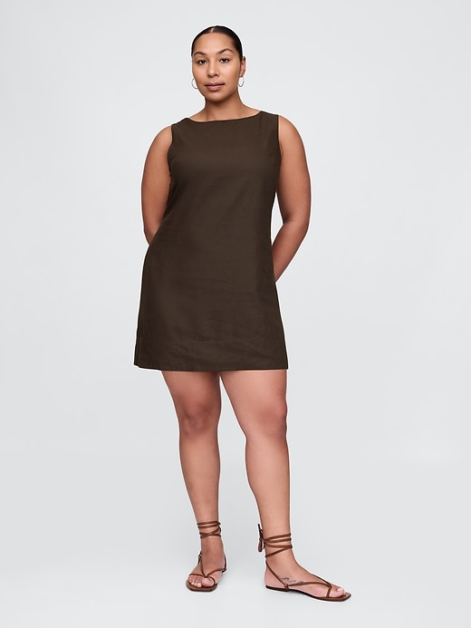 Image number 5 showing, Linen-Blend Mini Shift Dress