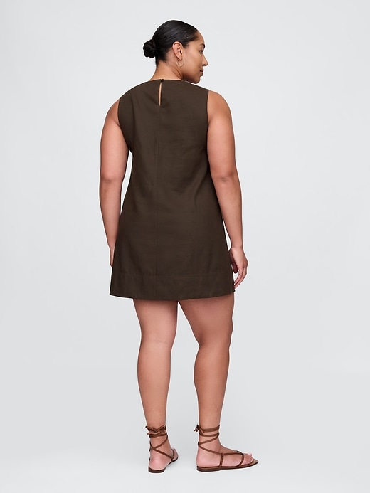 Image number 6 showing, Linen-Blend Mini Shift Dress