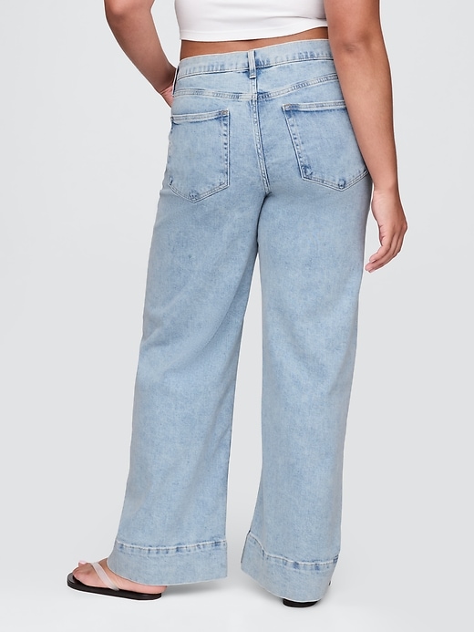 Image number 7 showing, High Rise Stride Wide-Leg Ankle Jeans