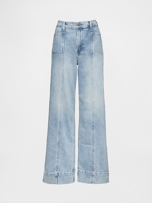 Image number 8 showing, High Rise Stride Wide-Leg Ankle Jeans